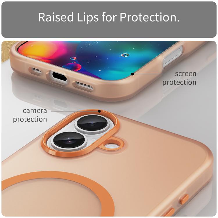 For iPhone 17 MagSafe Frosted Translucent TPU + PC Full Coverage Phone Case(Orange) - iPhone 17 Cases by buy2fix | Online Shopping UK | buy2fix