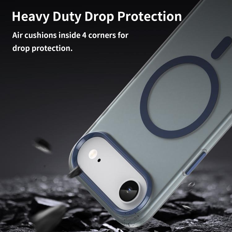 For iPhone Air MagSafe Frosted Translucent TPU + PC Full Coverage Phone Case(Dark Blue) - iPhone Air Cases by buy2fix | Online Shopping UK | buy2fix