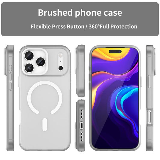 For iPhone 17 Pro Max MagSafe Frosted Translucent TPU + PC Full Coverage Phone Case(White) - iPhone 17 Pro Max Cases by buy2fix | Online Shopping UK | buy2fix