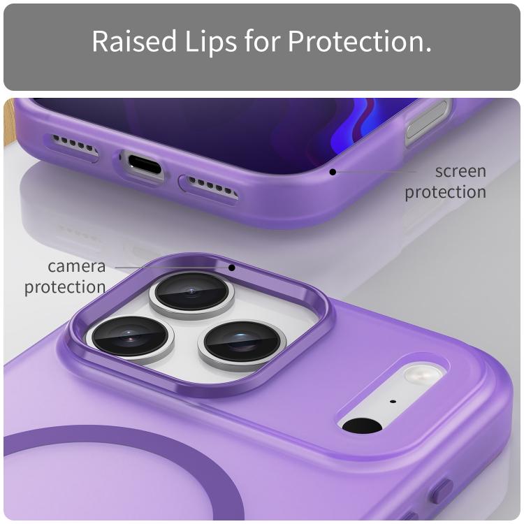 For iPhone 17 Pro Max MagSafe Frosted Translucent TPU + PC Full Coverage Phone Case(Dark Purple) - iPhone 17 Pro Max Cases by buy2fix | Online Shopping UK | buy2fix