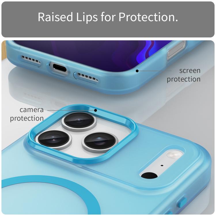 For iPhone 17 Pro Max MagSafe Frosted Translucent TPU + PC Full Coverage Phone Case(Blue) - iPhone 17 Pro Max Cases by buy2fix | Online Shopping UK | buy2fix