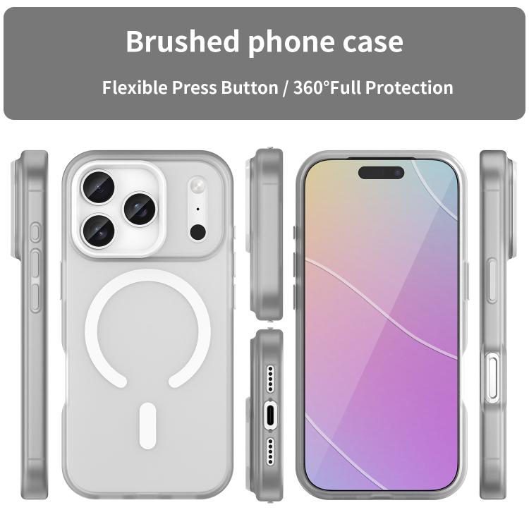 For iPhone 17 Pro MagSafe Frosted Translucent TPU + PC Full Coverage Phone Case(White) - iPhone 17 Pro Cases by buy2fix | Online Shopping UK | buy2fix