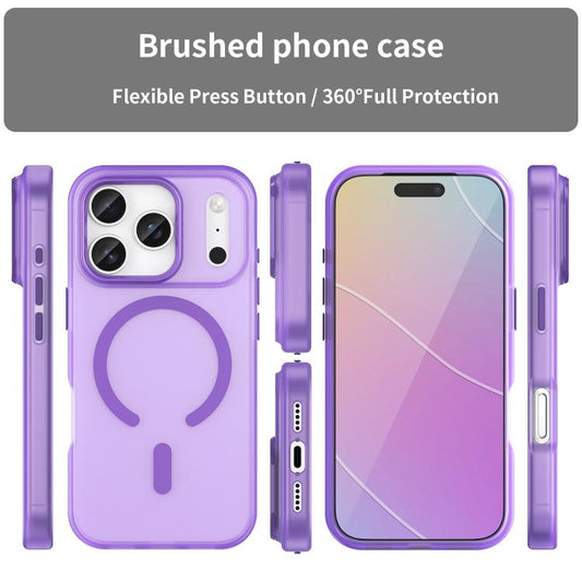 For iPhone 17 Pro MagSafe Frosted Translucent TPU + PC Full Coverage Phone Case(Dark Purple) - iPhone 17 Pro Cases by buy2fix | Online Shopping UK | buy2fix