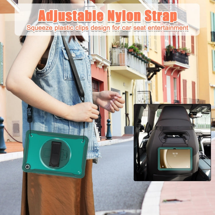 For Samsung Galaxy Tab A9+ X210/X215 Powerful Sailor Hand Grip Heavy Duty Hybrid Tablet Case with Strap(Dark Green) - Galaxy Tab A9+ by buy2fix | Online Shopping UK | buy2fix