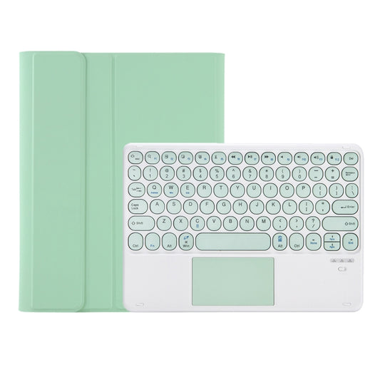 For Samsung Galaxy Tab S10 Lite / S10 FE / S9 FE / S9 Candy Color TPU Round Keycap Touch Bluetooth Keyboard Leather Case(Light Green) by buy2fix