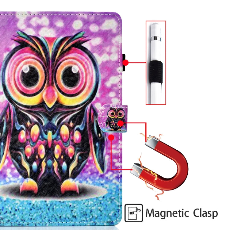For Lenovo Tab M11/ Xiaoxin Pad 11 2024 Coloured Drawing Stitching Smart Leather Tablet Case(Owl) by buy2fix