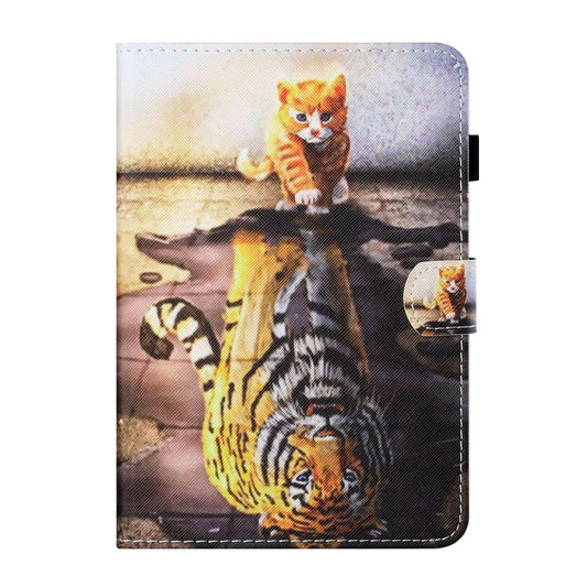 For Lenovo Tab M11/ Xiaoxin Pad 11 2024 Coloured Drawing Stitching Smart Leather Tablet Case(Cat and Tiger) by buy2fix