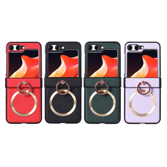 For Samsung Galaxy Z Flip6 / Flip7 FE MagSafe Ring Holder Three-stage Folding Phone Case(Green) by buy2fix