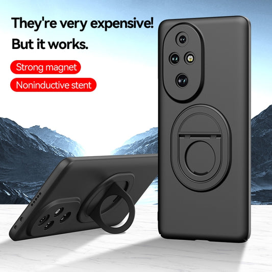 For Honor 200 Magsafe Hidden Fold Holder Full Coverage Shockproof Phone Case(Black) by buy2fix