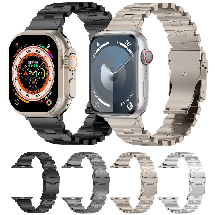 For Apple Watch Series 9 45mm Butterfly Type Titanium Steel Watch Band(Grey) by buy2fix