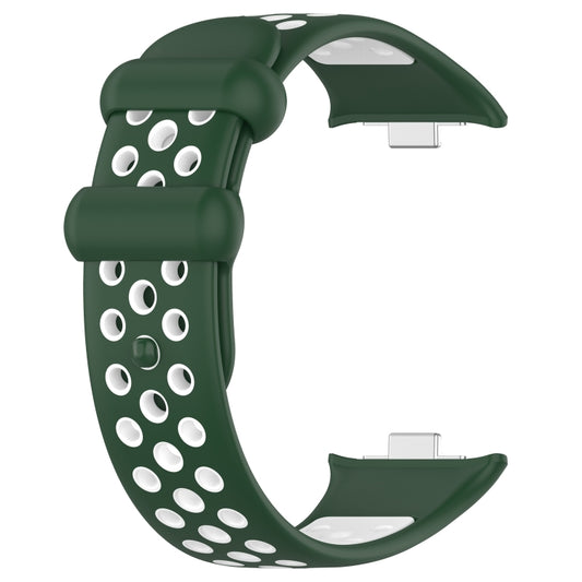 For Redmi Watch 4 Two Color Silicone Sports Watch Band(Dark Green White) by buy2fix