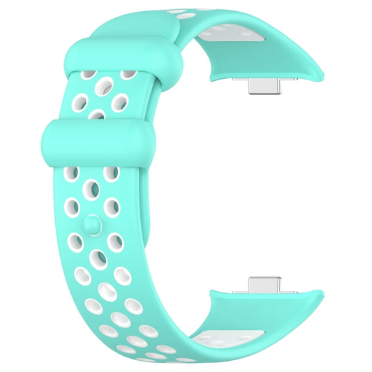 For Redmi Watch 4 Two Color Silicone Sports Watch Band(Teal White) by buy2fix