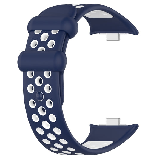 For Redmi Watch 4 Two Color Silicone Sports Watch Band(Midnight Blue White) by buy2fix