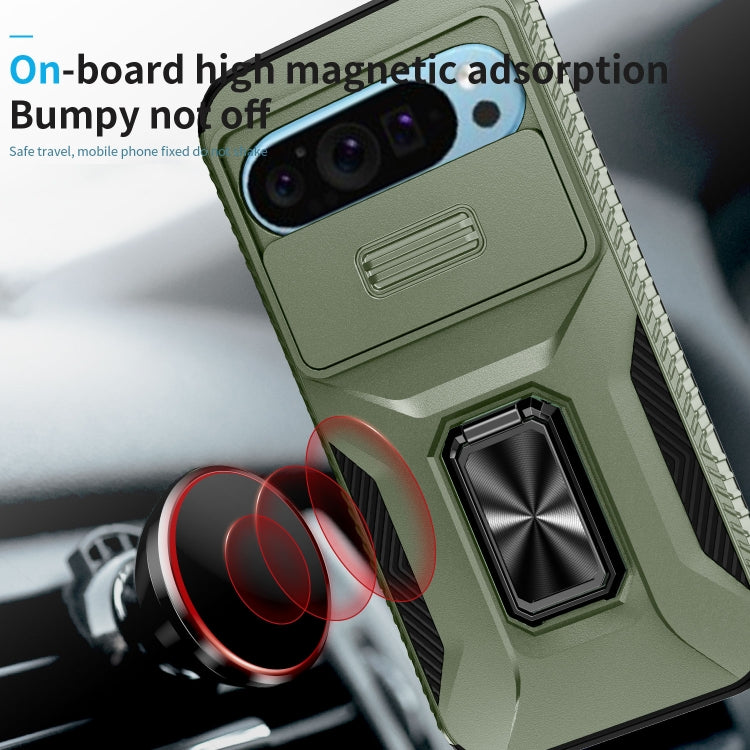 For Google Pixel 10 / 10 Pro / 9 / 9 Pro Sliding Camshield Holder Phone Case(Alpine Green) - Google Cases by buy2fix | Online Shopping UK | buy2fix