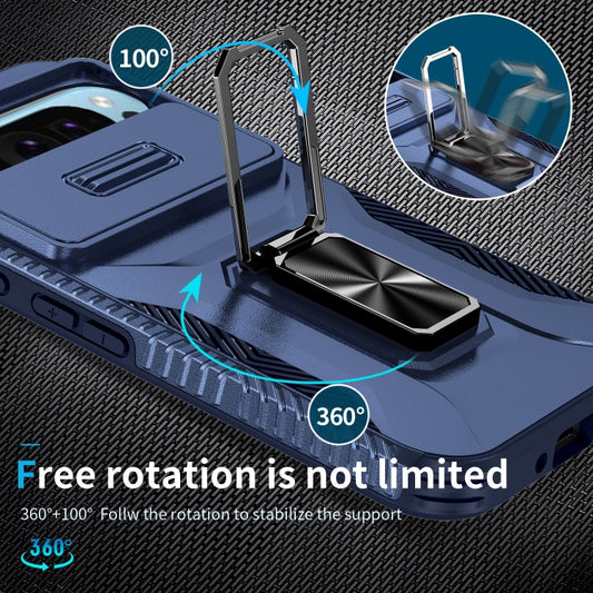 For Google Pixel 10 / 10 Pro / 9 / 9 Pro Sliding Camshield Holder Phone Case(Blue) by buy2fix