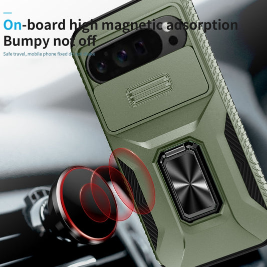 For Google Pixel 9 Pro XL Sliding Camshield Holder Phone Case(Alpine Green) by buy2fix