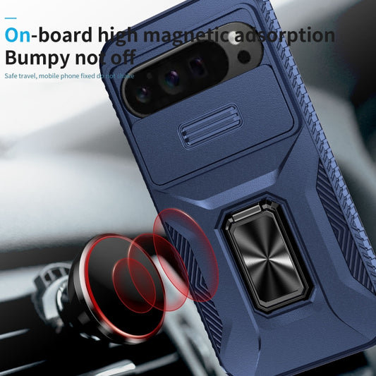 For Google Pixel 9 Pro XL Sliding Camshield Holder Phone Case(Blue) by buy2fix