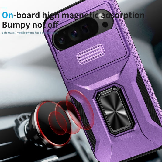 For Google Pixel 9 Pro XL Sliding Camshield Holder Phone Case(Purple) by buy2fix