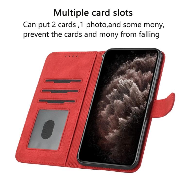 For Google Pixel 10 Pro XL Cubic Skin Feel Flip Leather Phone Case(Red) - Google Cases by buy2fix | Online Shopping UK | buy2fix