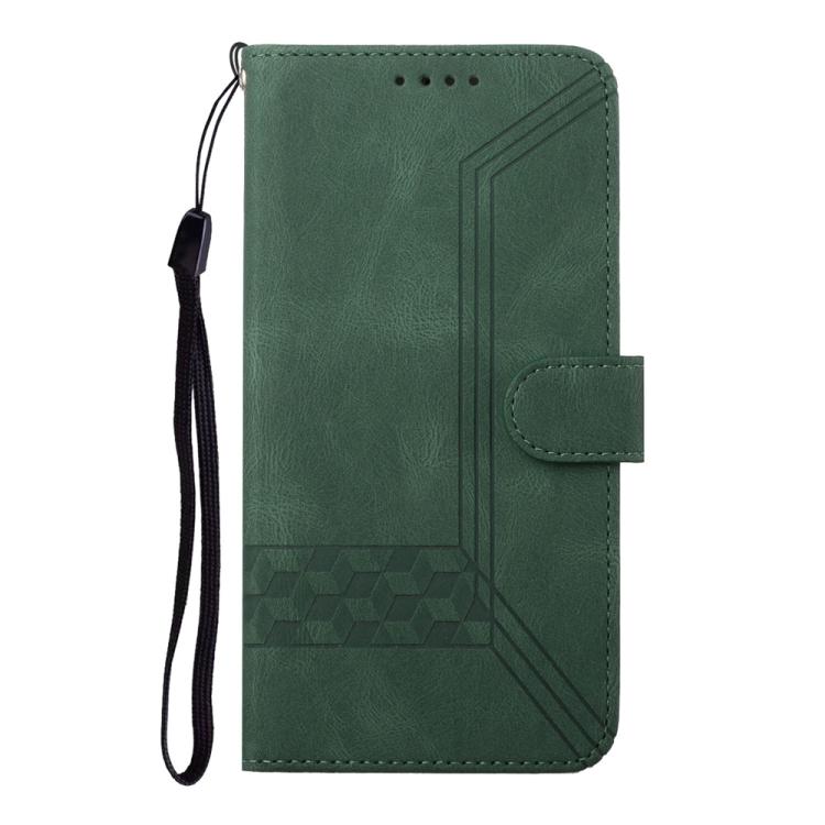 For Google Pixel 10 Pro XL Cubic Skin Feel Flip Leather Phone Case(Green) - Google Cases by buy2fix | Online Shopping UK | buy2fix