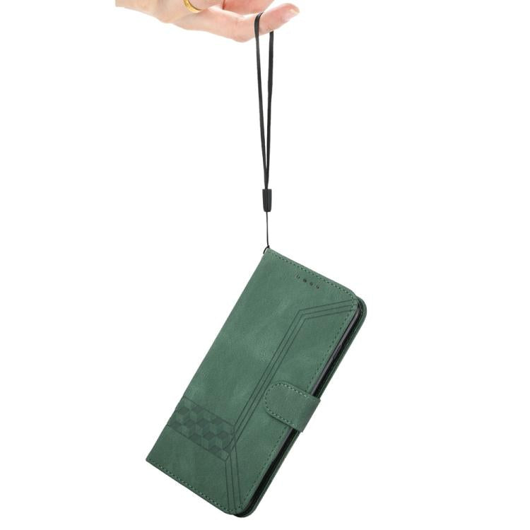 For Google Pixel 10 Pro XL Cubic Skin Feel Flip Leather Phone Case(Green) - Google Cases by buy2fix | Online Shopping UK | buy2fix