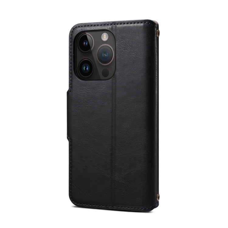 For iPhone 11 Denior Cowhide Texture Wallet Style Leather Phone Case(Black) - iPhone 11 Cases by Denior | Online Shopping UK | buy2fix