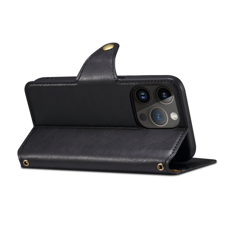 For iPhone 11 Denior Cowhide Texture Wallet Style Leather Phone Case(Black) - iPhone 11 Cases by Denior | Online Shopping UK | buy2fix