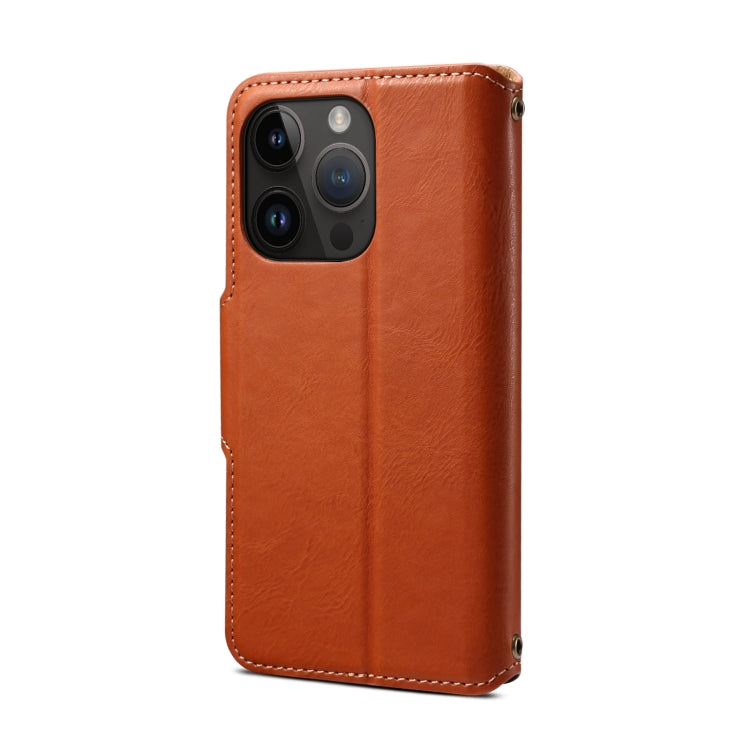 For iPhone 11 Denior Cowhide Texture Wallet Style Leather Phone Case(Brown) - iPhone 11 Cases by Denior | Online Shopping UK | buy2fix