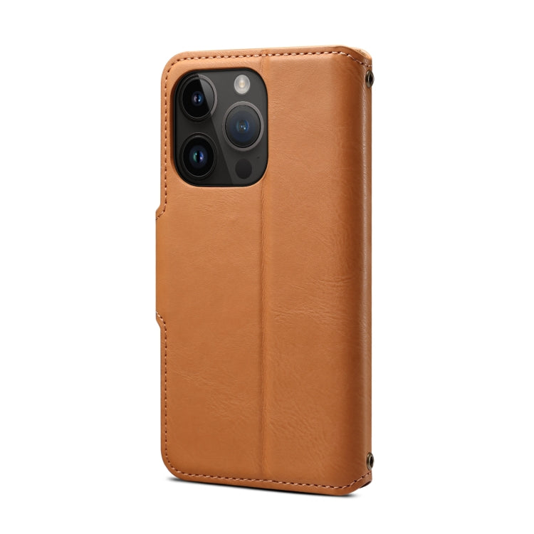 For iPhone 11 Pro Denior Cowhide Texture Wallet Style Leather Phone Case(Khaki) - iPhone 11 Pro Cases by Denior | Online Shopping UK | buy2fix