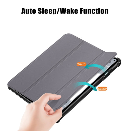 For Huawei MatePad Pro 11 2024 / 2022 Custer Pure Color 3-Fold Smart Leather Tablet Case(Grey) by buy2fix