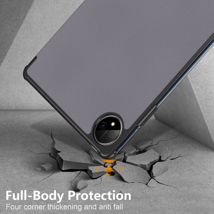For Huawei MatePad Pro 11 2024 / 2022 Custer Pure Color 3-Fold Smart Leather Tablet Case(Grey) by buy2fix
