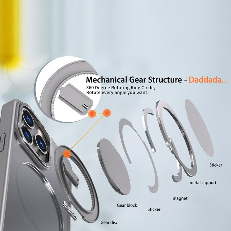 For iPhone 12 Pro Max 360-degree Rotating MagSafe Magnetic Holder Phone Case(Titanium Grey) by buy2fix