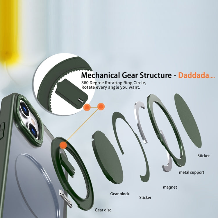 For iPhone 15 360-degree Rotating MagSafe Magnetic Holder Phone Case(Green) by buy2fix