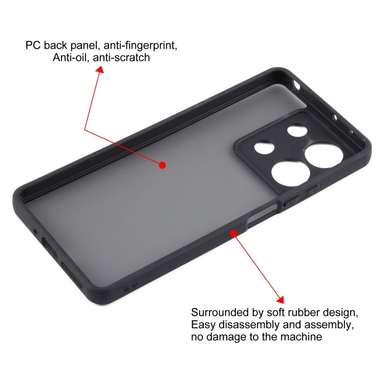 For Xiaomi Redmi Note 13 Fine Pore Matte Black TPU + PC Phone Case - Xiaomi Cases by buy2fix | Online Shopping UK | buy2fix
