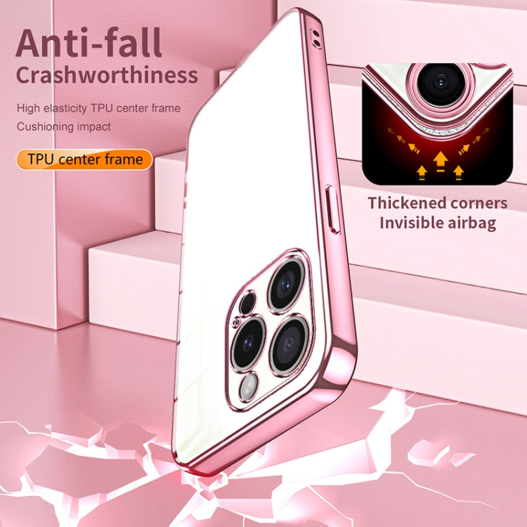 For iPhone 16 Pro Transparent Plating Fine Hole Phone Case(Green) by buy2fix