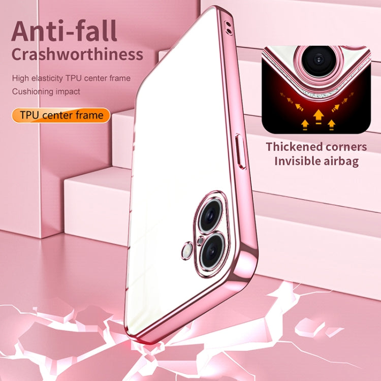 For iPhone 16 Plus Transparent Plating Fine Hole Phone Case(Transparent) by buy2fix