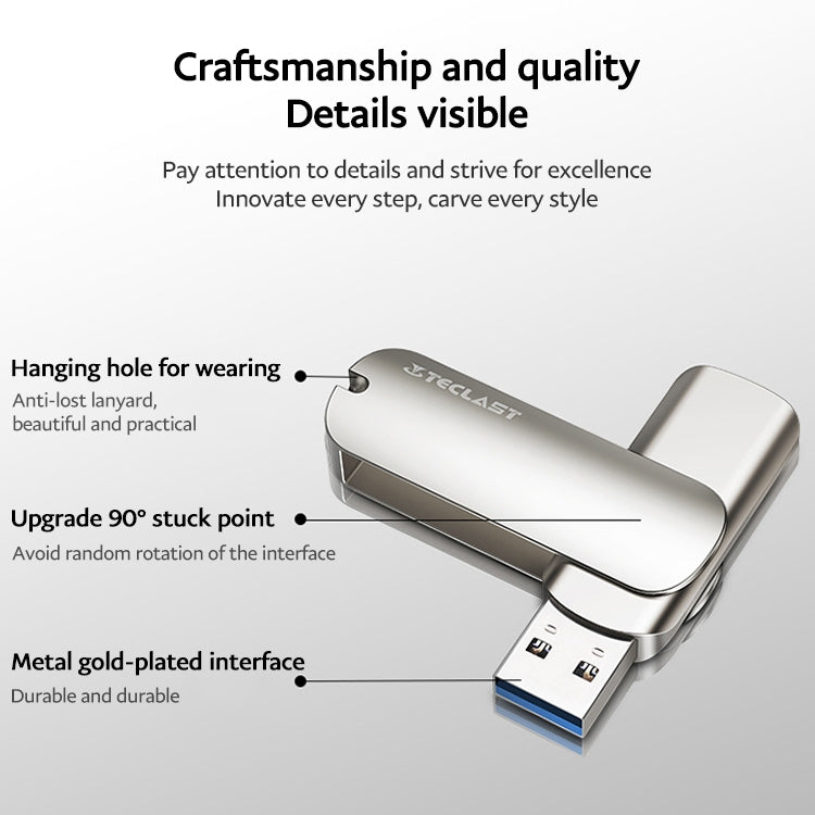 Teclast Leishen Plus Series USB3.0 Twister Flash Drive, Memory:32GB(Silver) by TECLAST