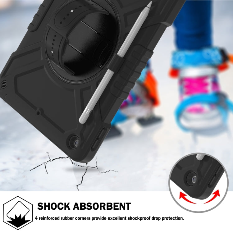 For iPad 10.2 2021 / 2020 / 2019 X Rotation PC Hybrid Silicone Tablet Case with Strap(Full Black) - iPad 10.2 Cases by buy2fix | Online Shopping UK | buy2fix