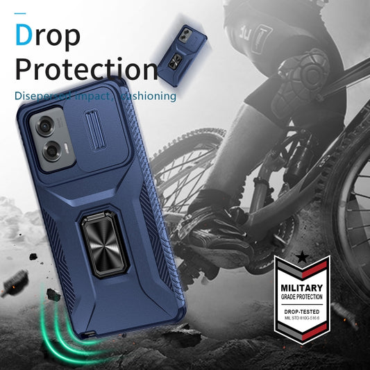 For Motorola Moto G Stylus 2024 Sliding Camshield Holder Phone Case(Blue) by buy2fix