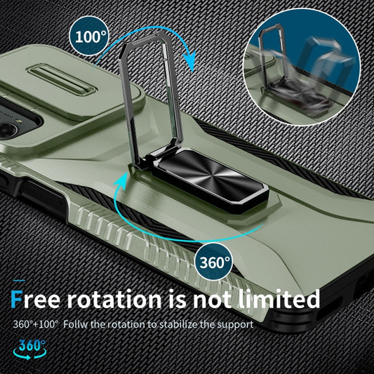 For Motorola Moto G 5G 2024 Sliding Camshield Holder Phone Case(Alpine Green) by buy2fix