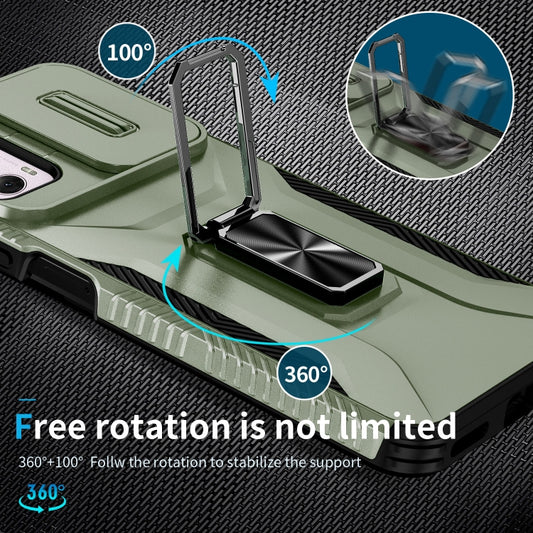 For Motorola Moto G Power 2024 Sliding Camshield Holder Phone Case(Alpine Green) by buy2fix