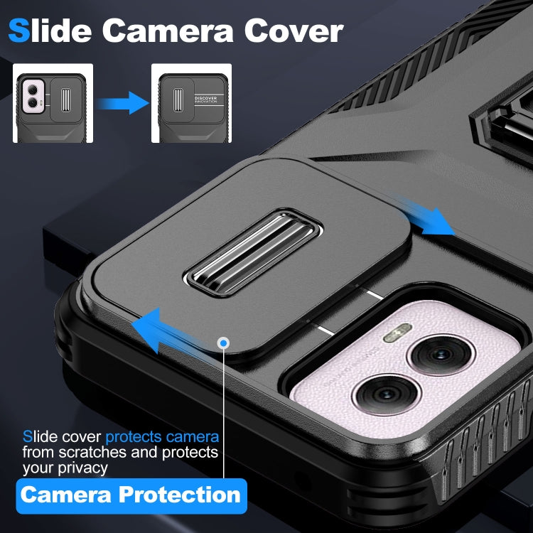 For Motorola Moto G Power 2024 Sliding Camshield Holder Phone Case(Black) by buy2fix