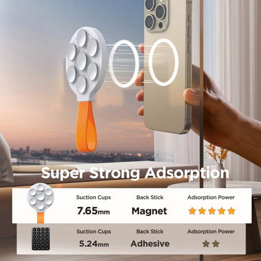 JOYROOM JR-ZS393 Suction Cup Magnetic Phone Holder(White Orange) by JOYROOM