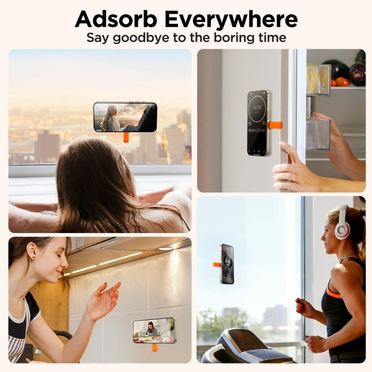 JOYROOM JR-ZS393 Suction Cup Magnetic Phone Holder(White Orange) by JOYROOM