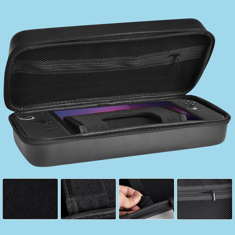 For Lenovo Legion Go Portable EVA Leather Grain Game Console Storage Bag(Black) - Accessories by buy2fix | Online Shopping UK | buy2fix