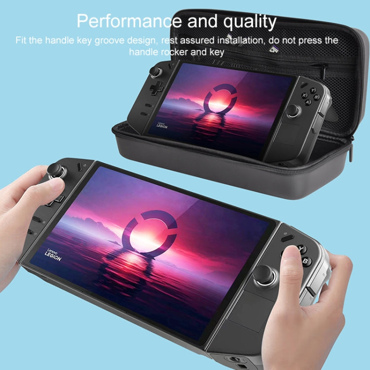 For Lenovo Legion Go Portable EVA Leather Grain Game Console Storage Bag(Black) - Accessories by buy2fix | Online Shopping UK | buy2fix