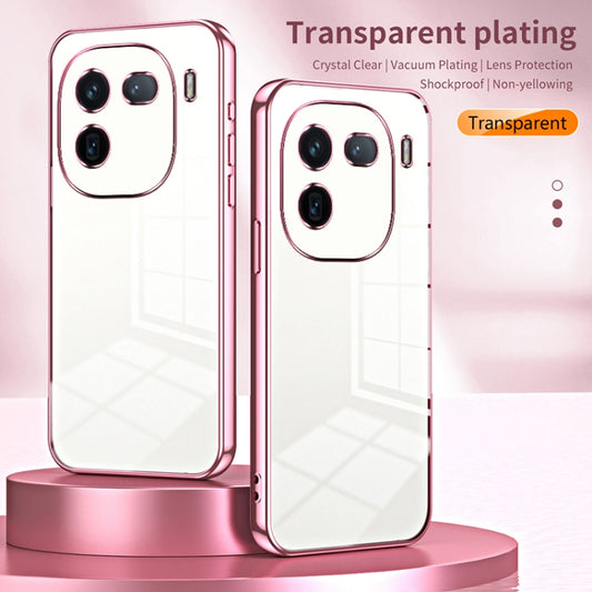 For vivo iQOO 12 Pro Transparent Plating Fine Hole Phone Case(Transparent) by buy2fix