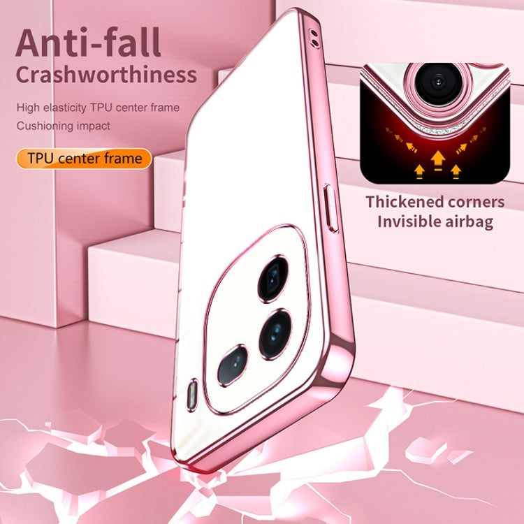 For vivo iQOO 12 Transparent Plating Fine Hole Phone Case(Black) by buy2fix