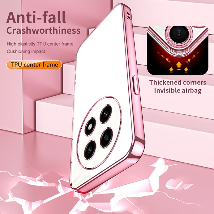 For OPPO A2 Pro Transparent Plating Fine Hole Phone Case(Purple) by buy2fix