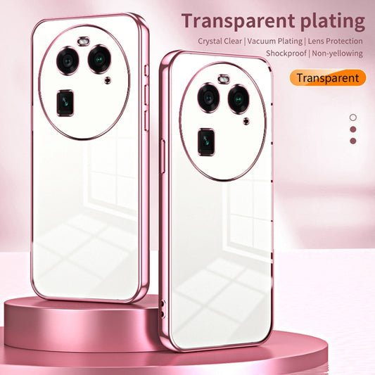 For OPPO Find X6 Transparent Plating Fine Hole Phone Case(Silver) by buy2fix